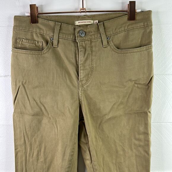 LEVI'S 311‎ Shaping Skinny Tan Khaki Jeans Pants Size 28 - Picture 6 of 10